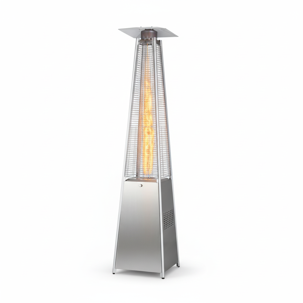 42000 -BTU Silver Stainless Steel Floorstanding Liquid Propane Patio Heater